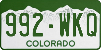 CO license plate 992WKQ