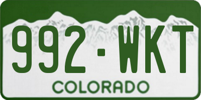 CO license plate 992WKT