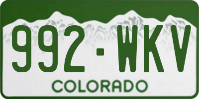 CO license plate 992WKV