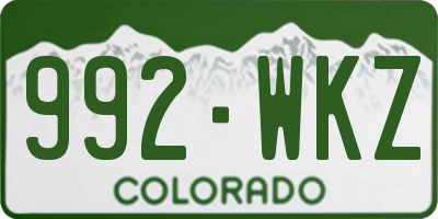 CO license plate 992WKZ