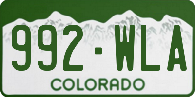 CO license plate 992WLA