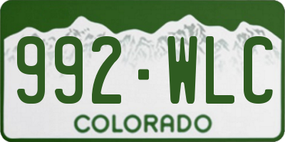 CO license plate 992WLC