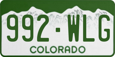 CO license plate 992WLG