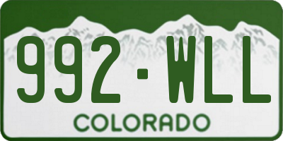 CO license plate 992WLL