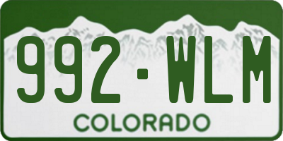 CO license plate 992WLM