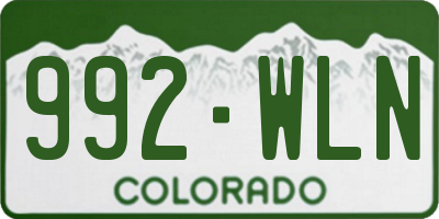 CO license plate 992WLN