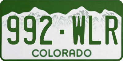 CO license plate 992WLR
