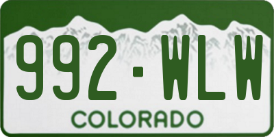 CO license plate 992WLW
