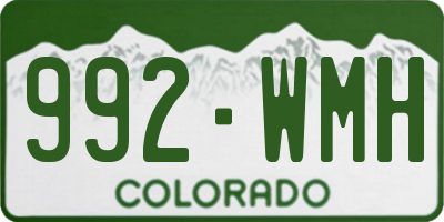 CO license plate 992WMH