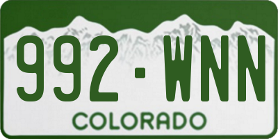 CO license plate 992WNN