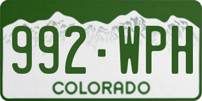 CO license plate 992WPH