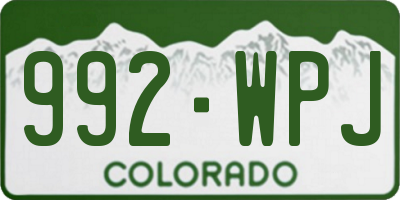 CO license plate 992WPJ