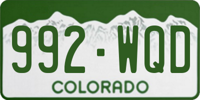 CO license plate 992WQD