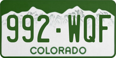 CO license plate 992WQF