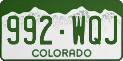 CO license plate 992WQJ