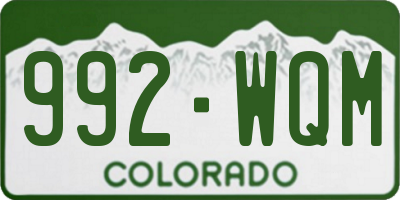 CO license plate 992WQM