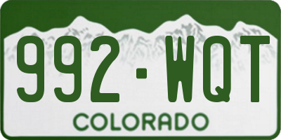 CO license plate 992WQT