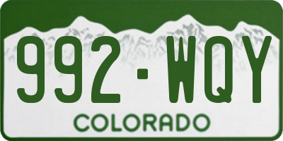 CO license plate 992WQY