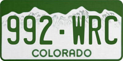CO license plate 992WRC
