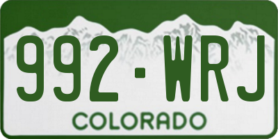 CO license plate 992WRJ