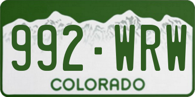 CO license plate 992WRW