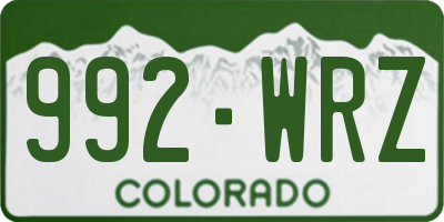 CO license plate 992WRZ