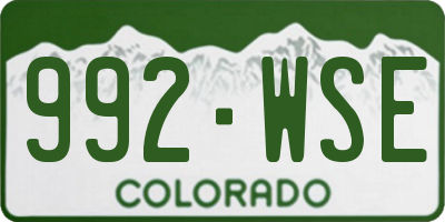 CO license plate 992WSE