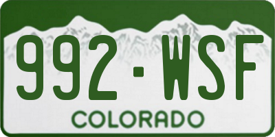 CO license plate 992WSF