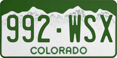 CO license plate 992WSX