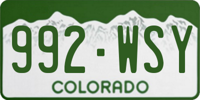CO license plate 992WSY