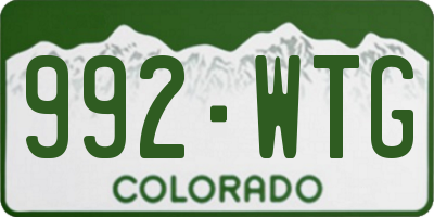 CO license plate 992WTG
