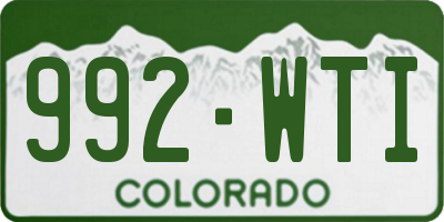 CO license plate 992WTI