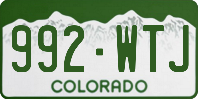 CO license plate 992WTJ