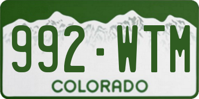 CO license plate 992WTM