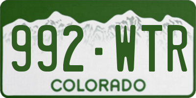 CO license plate 992WTR