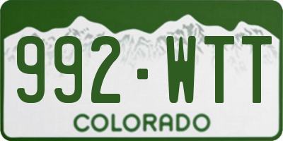 CO license plate 992WTT