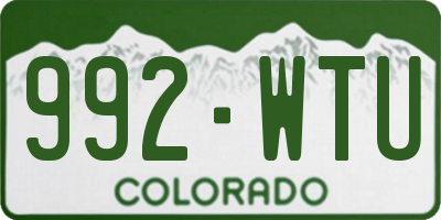 CO license plate 992WTU