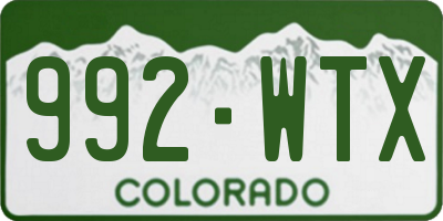 CO license plate 992WTX