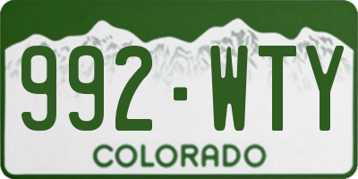 CO license plate 992WTY