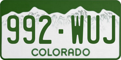 CO license plate 992WUJ