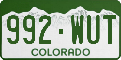 CO license plate 992WUT
