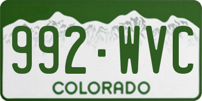CO license plate 992WVC