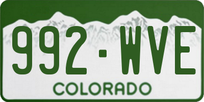 CO license plate 992WVE