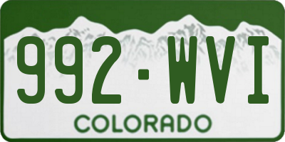 CO license plate 992WVI