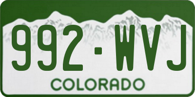 CO license plate 992WVJ