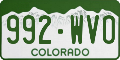 CO license plate 992WVO