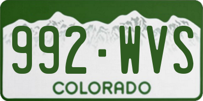 CO license plate 992WVS