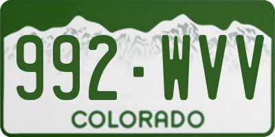 CO license plate 992WVV