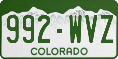 CO license plate 992WVZ
