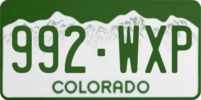 CO license plate 992WXP